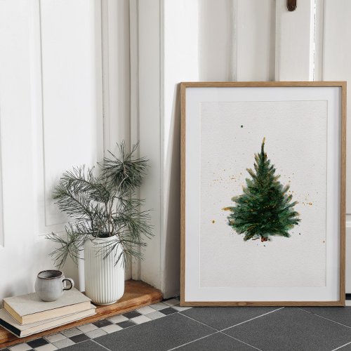 Watercolour Christmas tree Poster