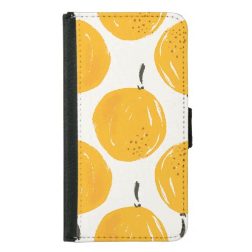 Watercolour Citrus Summer Pattern Samsung Galaxy S5 Wallet Case