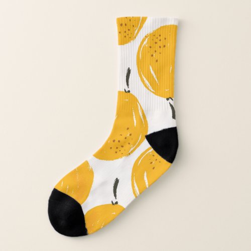 Watercolour Citrus Summer Pattern Socks