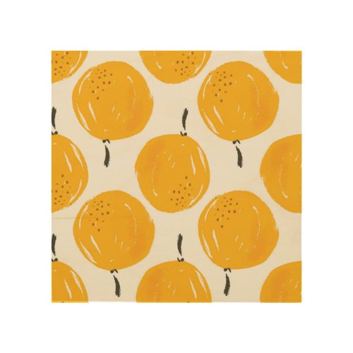 Watercolour Citrus Summer Pattern Wood Wall Art