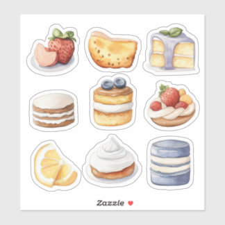 watercolour clipart of Cake dessert collection Sticker
