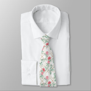Watercolour clover flowers. neck tie
