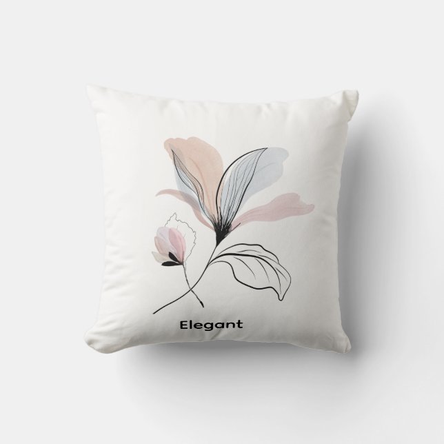  Watercolour, Customisable Floral Throw Pillow 