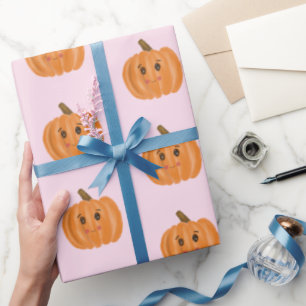 Watercolour Cute Pumpkin Wrapping Paper
