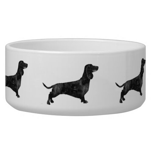 Watercolour dachshund silhouette pattern bowl