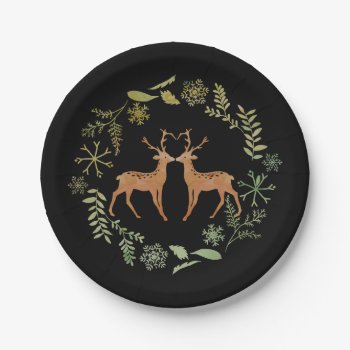 Watercolour Deer Paper Plates by Brouhaha_Bazaar at Zazzle