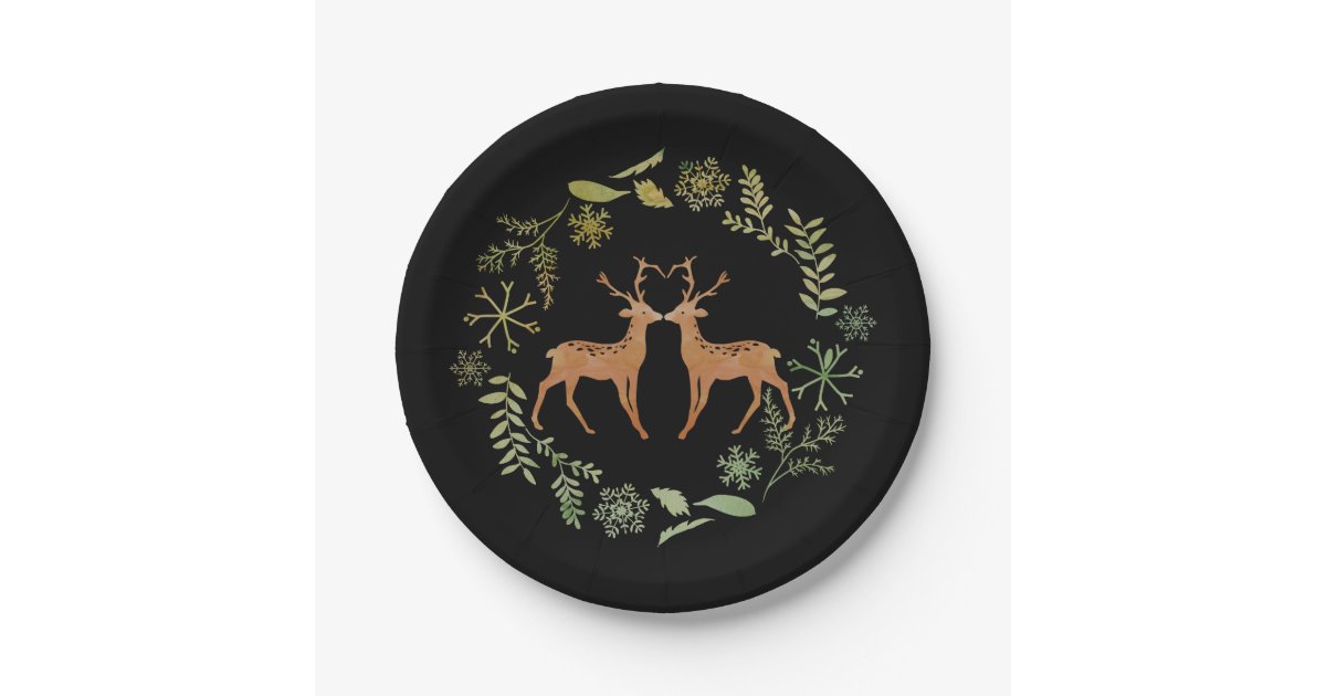 Watercolour Deer Paper Plates | Zazzle