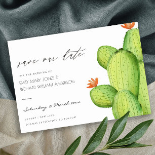 WATERCOLOUR DESERT CACTUS FLOWER SAVE THE DATE