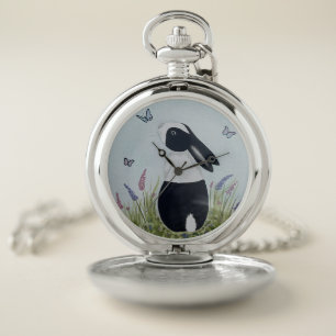 Watercolour Dutch Bunny Rabbit Pocket Watch