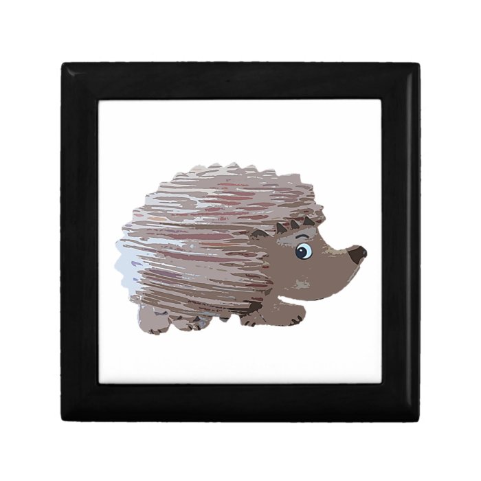 Watercolour Effect Hedgehog Trinket Box