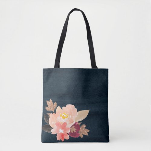 Watercolour Fall Flowers Tote Bag