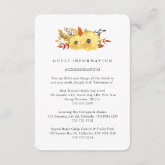 Watercolour Fall Guest Information Cards