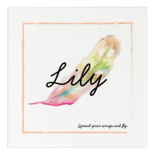 Watercolour feathers - Name wall art