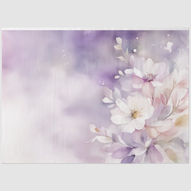 Watercolour Floral 18b Decoupage  Tissue Paper (Front)