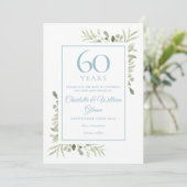 Watercolour Floral 60th Anniversary Save the Date Invitation (Standing Front)
