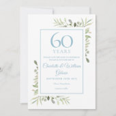 Watercolour Floral 60th Anniversary Save the Date Invitation (Front)