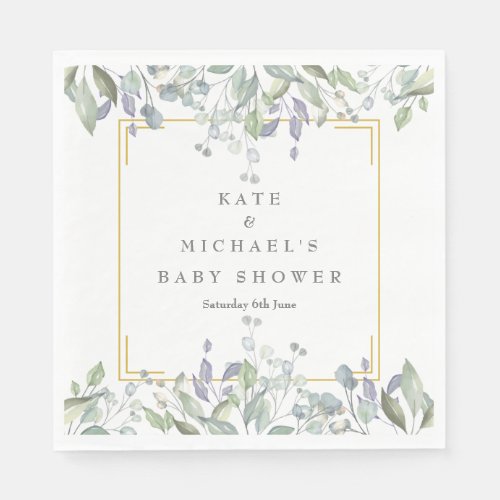 Watercolour Floral Baby ShowerSprinkleCouples Napkins