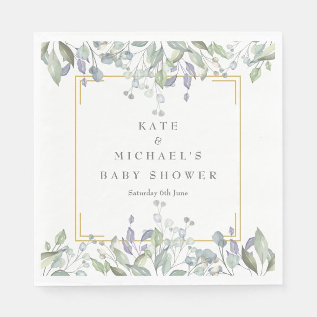 Watercolour Floral Baby Shower/Sprinkle/Couples Napkins (Front)