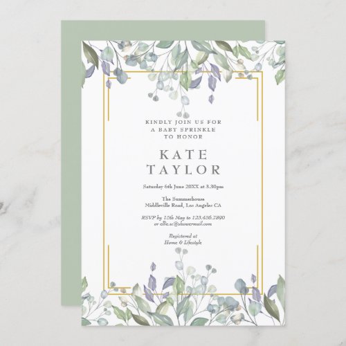 Watercolour Floral Baby SprinkleShowerCouples Invitation