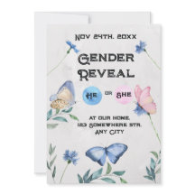 Watercolour Floral Butterfly Invitation