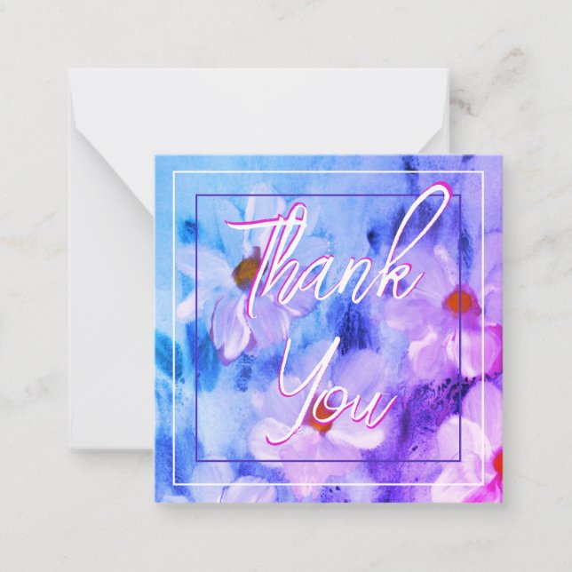 Watercolour Floral Mini Note Card (Front)