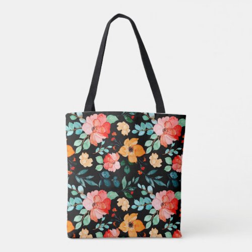 Watercolour Floral Pattern Tote Bag
