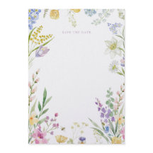 Watercolour Floral save the date