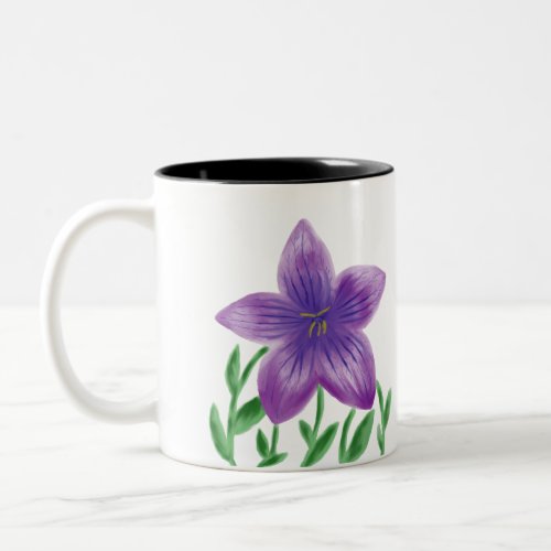 Watercolour flower lavender  Two_Tone coffee mug