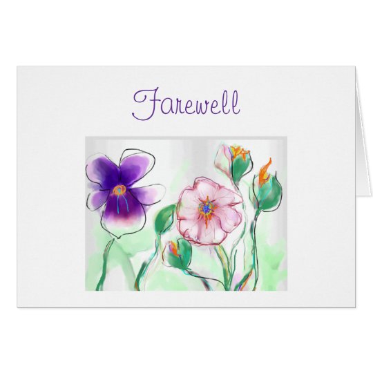 Watercolour Flowers>Farewell Card
