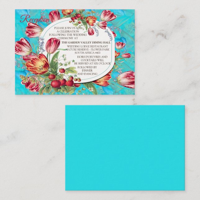 Watercolour Flowers with Visiting Butterflies Enclosure Card (Front/Back)