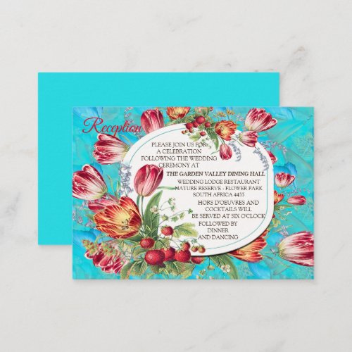 Watercolour Flowers with Visiting Butterflies Enclosure Card