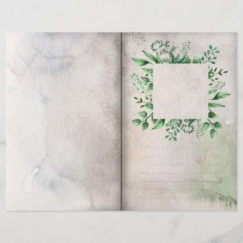 Watercolour Foliage Journal Scrapbook Page