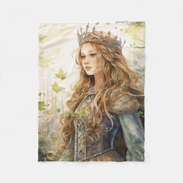 Watercolour Forest Princess Fleece Blanket (Front)