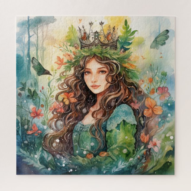 Watercolour Forest Princess Jigsaw Puzzle (Vertical)