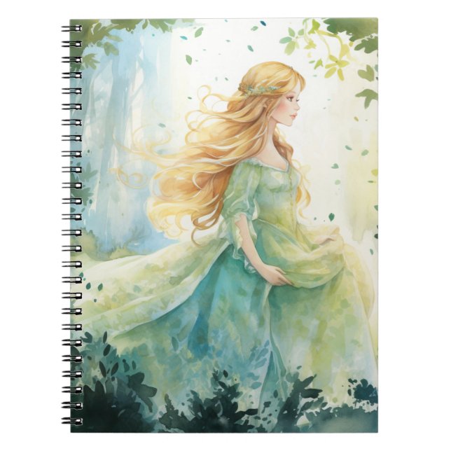 Watercolour Forest Princess Notebook (Front)