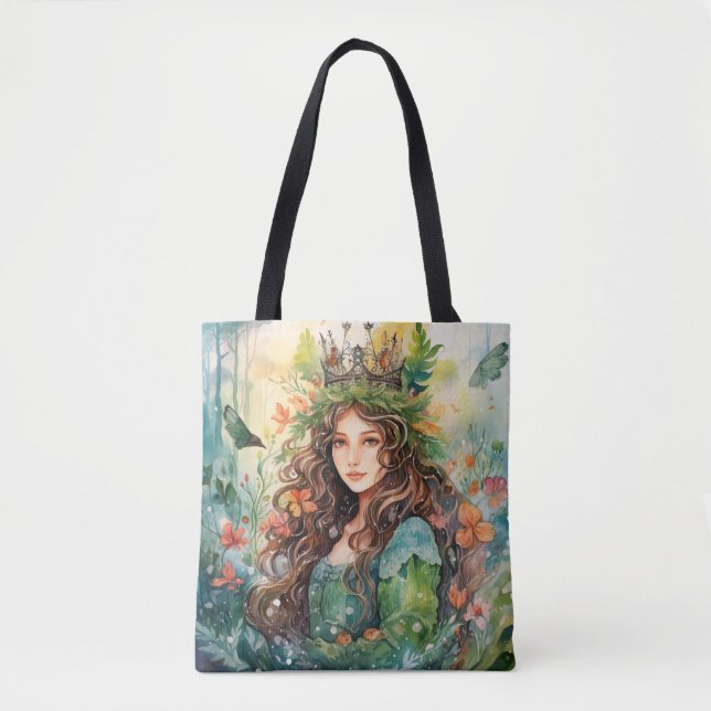Watercolour Forest Princess Tote Bag (Front)