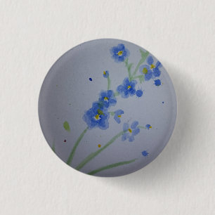 Watercolour forget-me-not badge pinback button