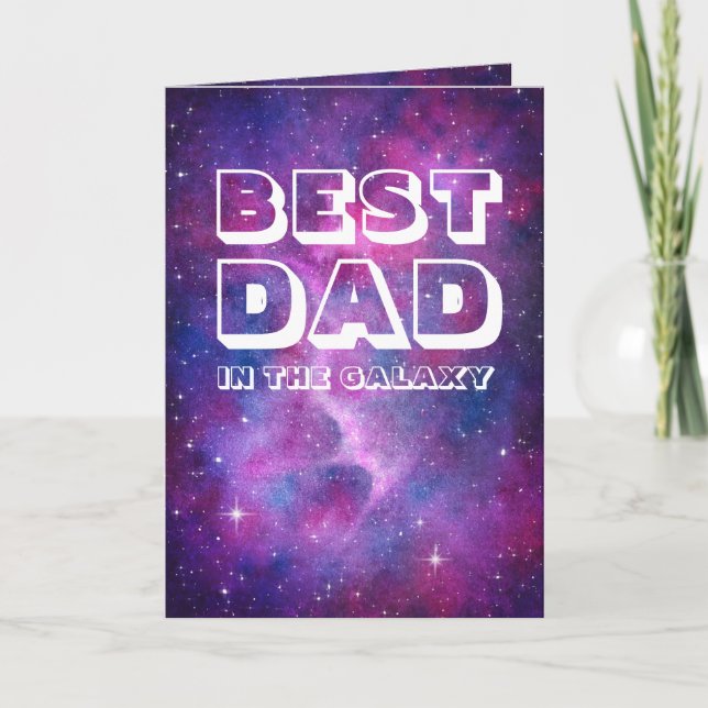 Watercolour Galaxy Best Dad Card (Front)