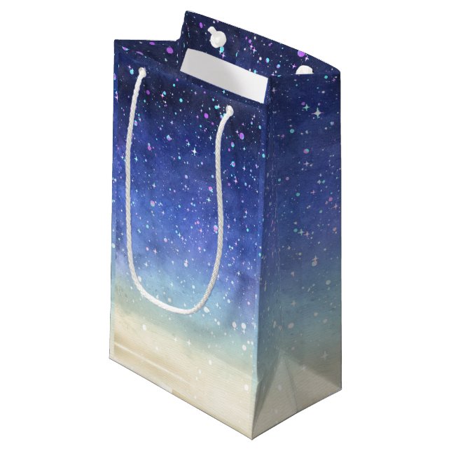 Watercolour Galaxy Small Gift Bag (Front Angled)