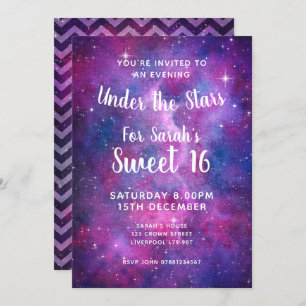 Watercolour Galaxy Under The Stars Invitation