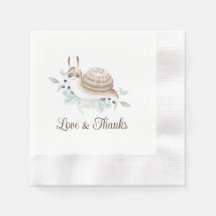 Watercolour Garden Snail Cinnamon Bun Napkin