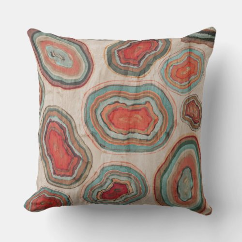 Watercolour Geode Graphic Stone Distressed Throw Pillow