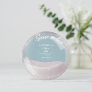 Watercolour Glitter snow in love bridal shower Invitation