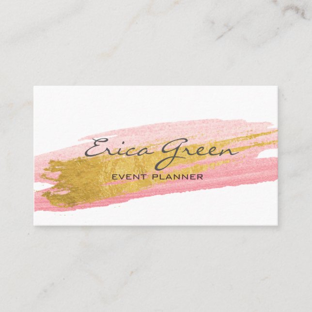 Watercolour Gold Business Card (Front)