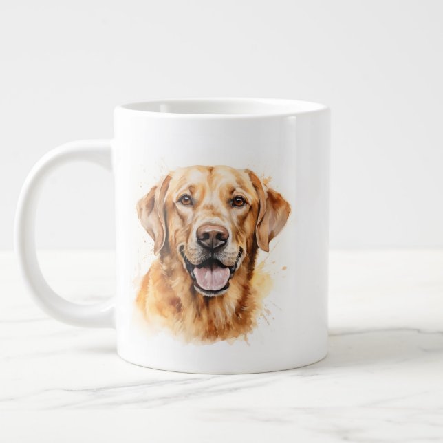 Watercolour Golden Labrador Retriever Dog Giant Coffee Mug (Left)