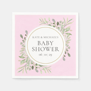 Watercolour Greenery Couples Baby Shower/Sprinkle Napkins