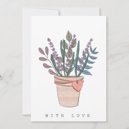 Watercolour greeting card flowers