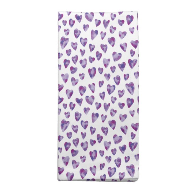 Watercolour Heart Cloth Napkin (Folded)