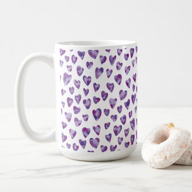 Watercolour Heart Coffee Mug (With Donut)