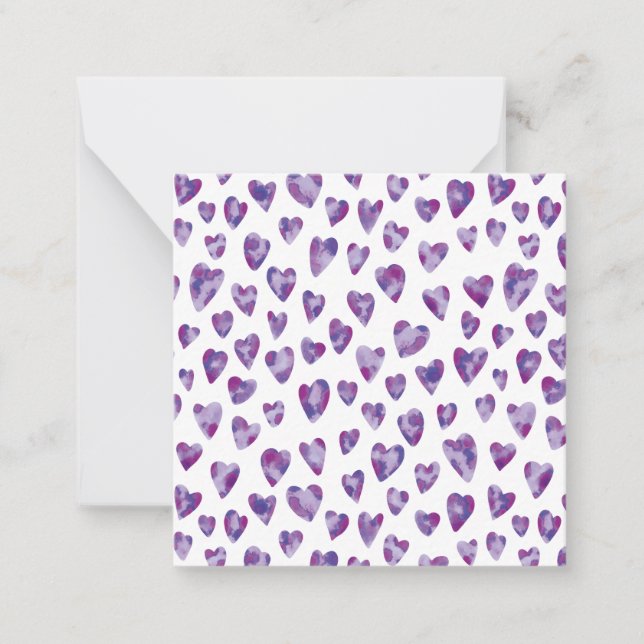 Watercolour Heart Note Card (Front)